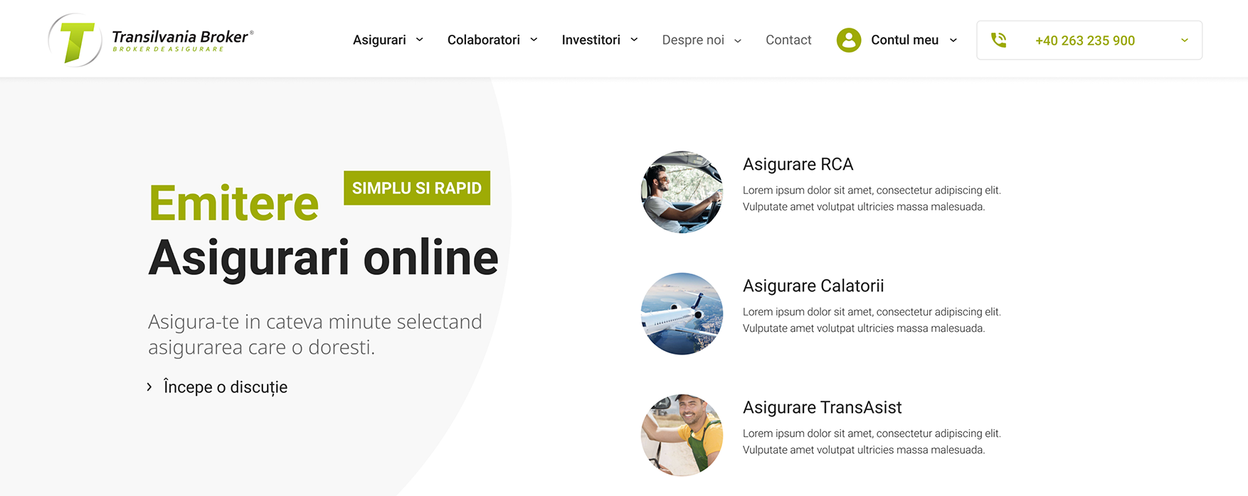 Emitere asigurari online Transilvania Broker